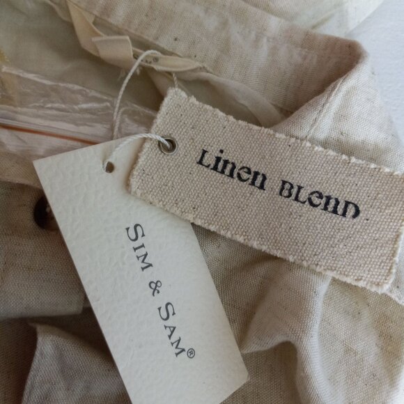 Sim & Sam Size M Medium Romper Linen Blend Lined Sleeveless Button Front NEW - Picture 3 of 6